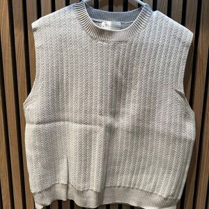 Women’s Beige Pattern Sweater Vest